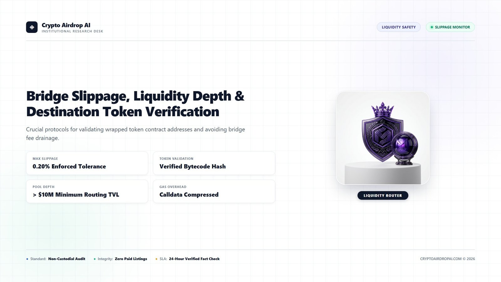 Cross-Chain Bridging & Liquidity Routing Manual - Verification Matrix